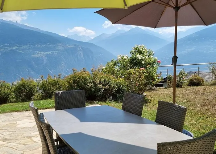 Cosy Plein Sud Proche Crans Montana Et Anzere! Vue Unique Sur Les Alpes شاليه